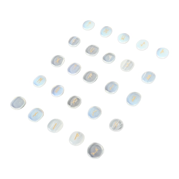 25 st naturliga runstenar set utsökta runor snidning meditationsstenar set för bön spådom läkning opal