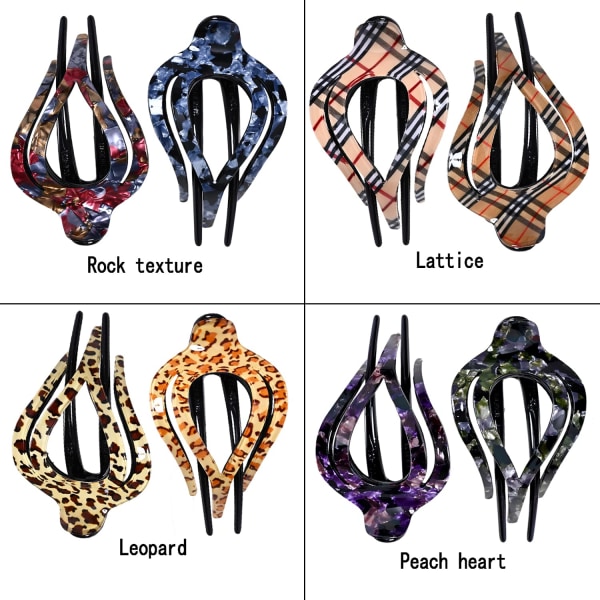 2 st hjärtformade näbbklämmor, trendiga hårklämmor för kvinnor, fransk twist hårklämma, halkfri, starkt grepp Peach heart