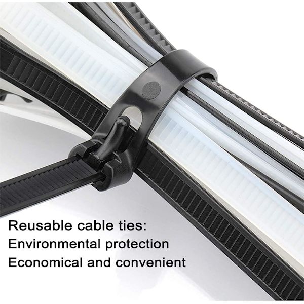 Løse gjenbrukbare strips 12 tommer Heavy Duty strips tykke sorte kabelstrips gjenbrukbare 100 stk 50lb strekkfasthet nylon kabeltrådbånd for multi