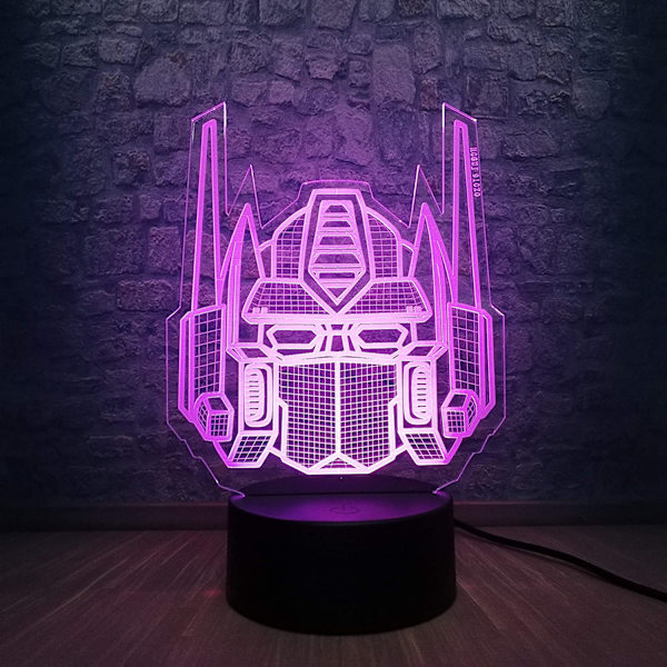 3D Optisk Illusion Transformers Model Skrivebord Bord Led Natlampe