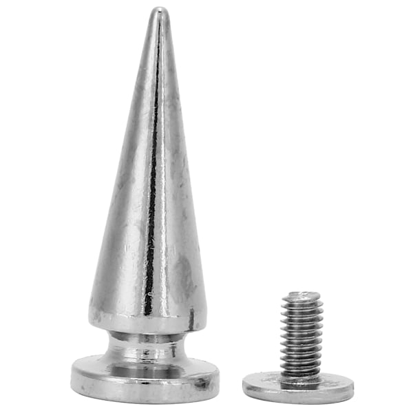 10set 10*26mm Koppar Kula Nitar Metall Stud med Skruv Set för DIY Läder Väska Sko(Silver)