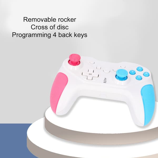 Trådbunden spelkontroll 4 programmerbara knappar 6 axelsensor USB-kontrollkonsol rosa blå