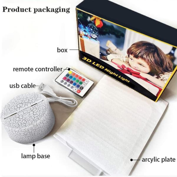 Natlamper Keqing Figur Anime Spil 3D LED Bordlampe til