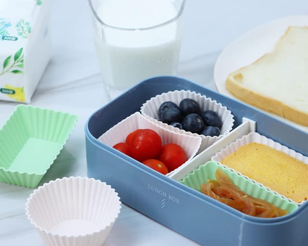 36 stk. genanvendelige flerfarvede silikonebageforme, non-stick bento-boksdelere til muffins og måltidsforberedelse