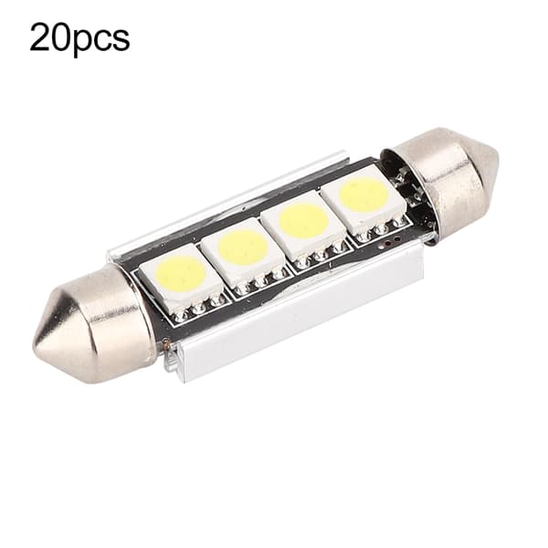 10 stk 41mm 4SMD Hvit Super Lys Bil Interiør LED Lyspære