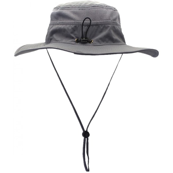 Hatt för män med solskydd UPF 50+ bred brätte hinkhatt vindtät fiske Dark Gray