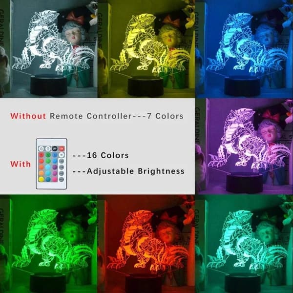 Anime Spil Ultimativ Udvikling Digi Drage Lampe Cool 3D Illusio