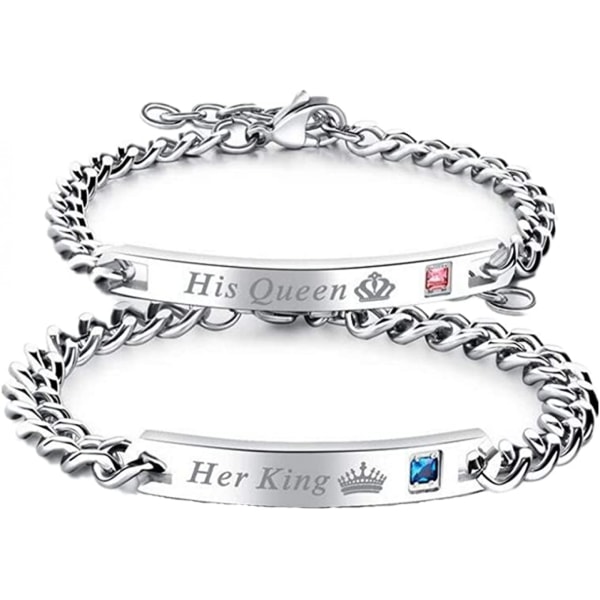 AVEKI His and Hers Couples Hängsmycke Halsband Armband för Chr