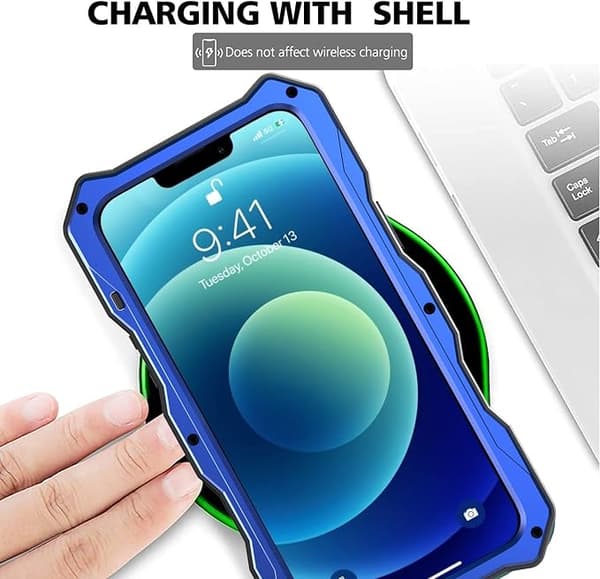 Kompatibel med iPhone 12 Pro Max Vanntett Metall Deksel, Bui