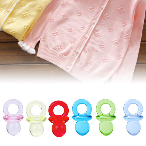 100 st akryl transparenta bröstvårtor babyshower present kläder accessoarer dekorationer (färgglada)