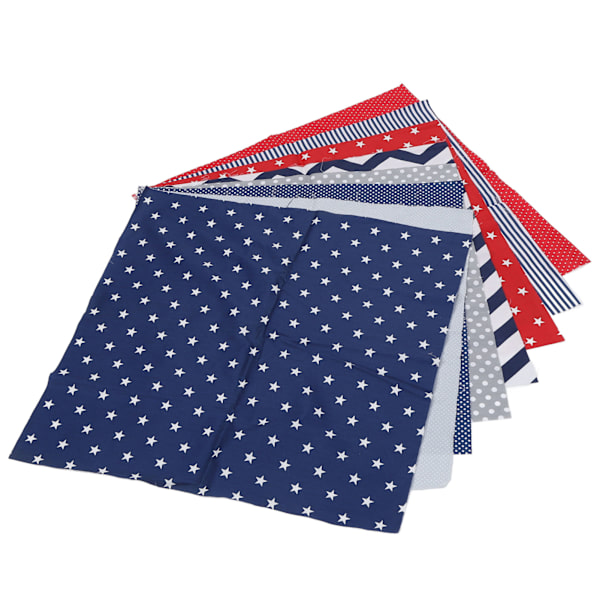 8 st Quiltingtyg Mjuk Andningsbar Hudvänlig Bomullssömnadstyg för DIY Hantverk Kläder 50x50cm Blå Röd