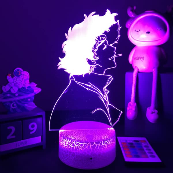 Anime Cowboy-Bebop 3D Nattlampe for Barn Spike Spiegel Mann