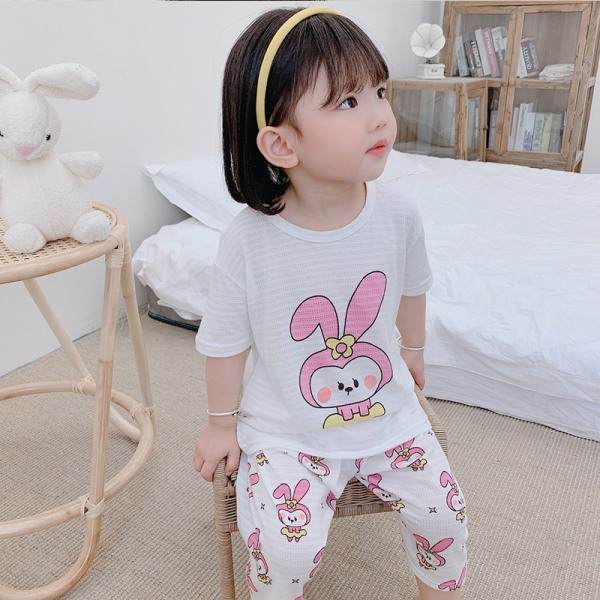 Toddler Unisex 2-delat pyjamas set, L (Rosa Kanin)