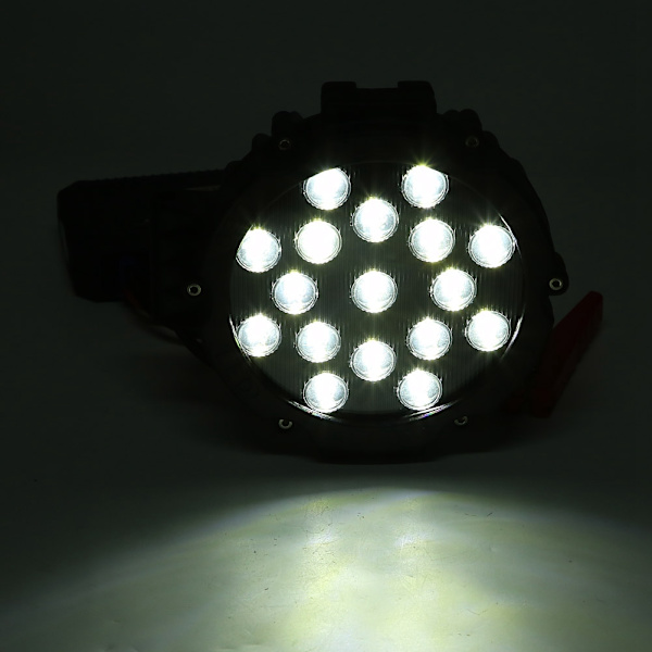 51W LED Universal Rund Arbeidslys Bar Kjørelys Svart Bil Lastebil Modifikasjon