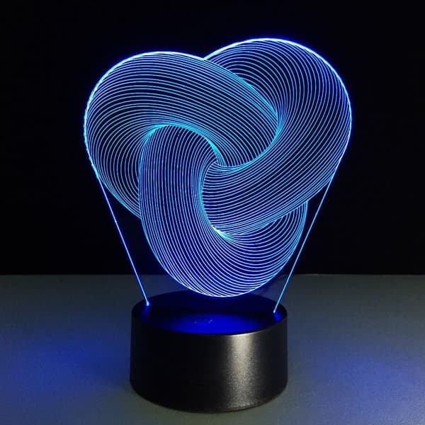 Kunstnerisk Abstraksjon Moderne 3D USB Nattlys Fargerik Colo