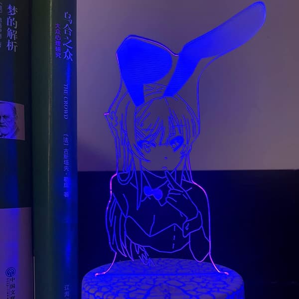 3D Illusjon Anime Lampe for Barn, Fargeskiftende Nattlamper