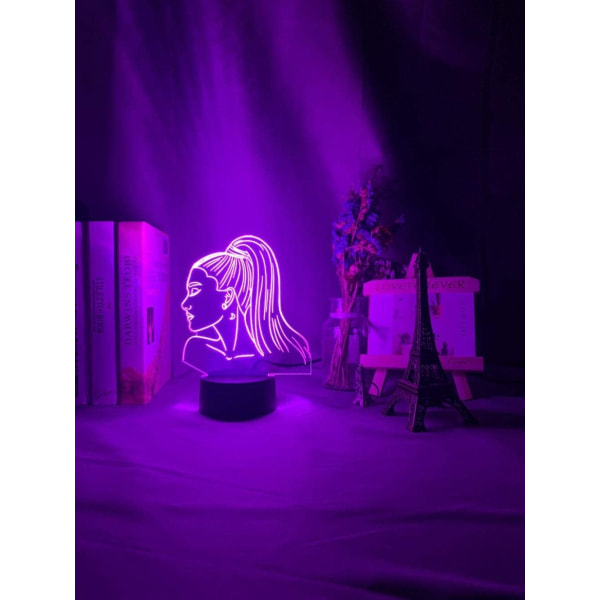 Sångerska Ariana Grande 3D Night Light Present för fans Sovrum De