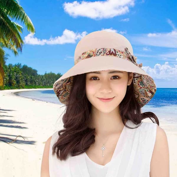 Dame Solhat Sommer UPF 50+ UV Beskyttelse Strandhat Foldbar