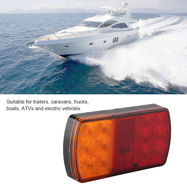 12V 2W LED Baklykta Trailer Lastbil Elbil Baklykta Blinkers Stopp Bromsljus