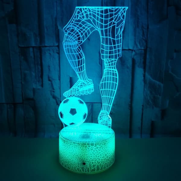 Spil Fodbold Natlampe, 3D Illusion LED Lampe, 7 Farver Di