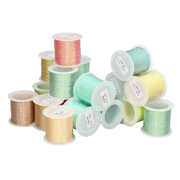 20 st 6 trådar broderitråd handvävd rep speciell symfoni grön gul polyester symaskintrådssats