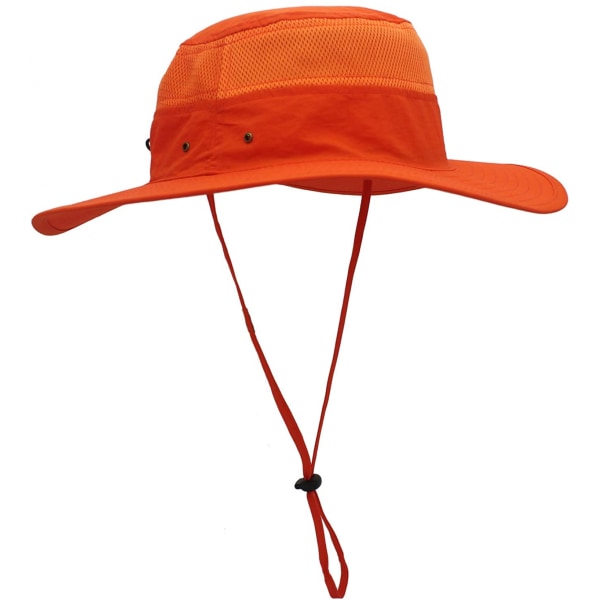 Hatt för män Solhatt UPF 50+ Bred Brätte Bucket Hat Vindtät Fiske Orange