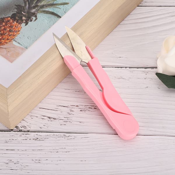24 st sytrådsaxar transparenta lock DIY sömnadssaxar garn trådsaxar rosa