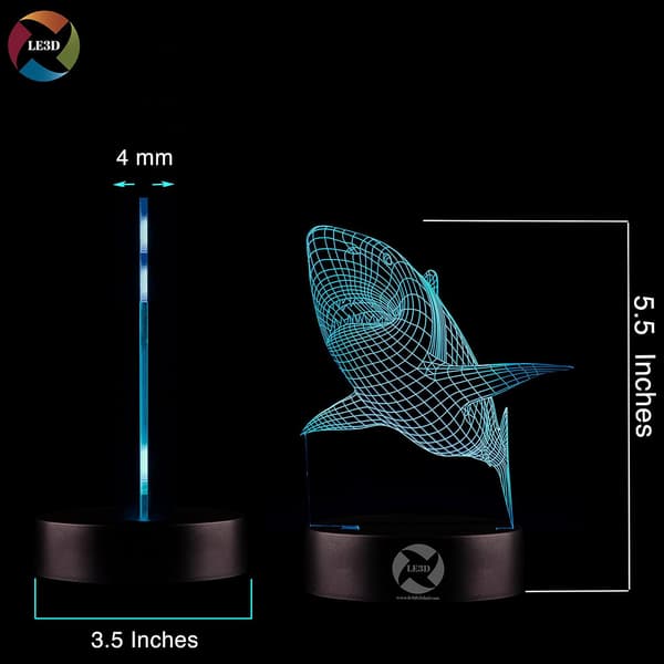 3D Optisk Illusions Natlampe - 7 LED Farveskiftende Lampe