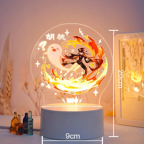 Genshin Impact Barbara 3D LED Akryl Natlampe 7 Farver USB Anime Lampe