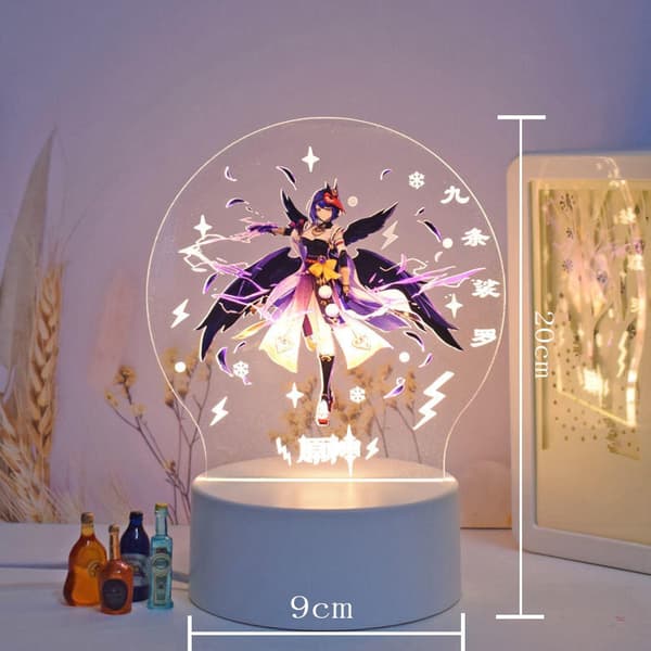 Genshin Impact Barbara 3D Led Akryyli Yövalot 7 Väriä