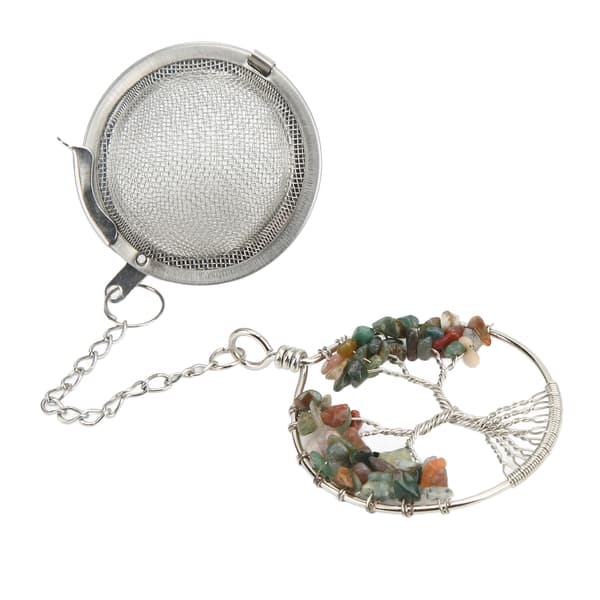 Teinfuser 304 Rustfrit Stål Livets Træ Te Si, Teinfuser Krystal Te Si Indian Agat