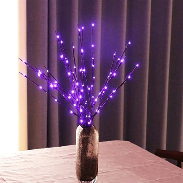 LED Gren Lys Batteridrevet Lysende Gren Vase Fyld