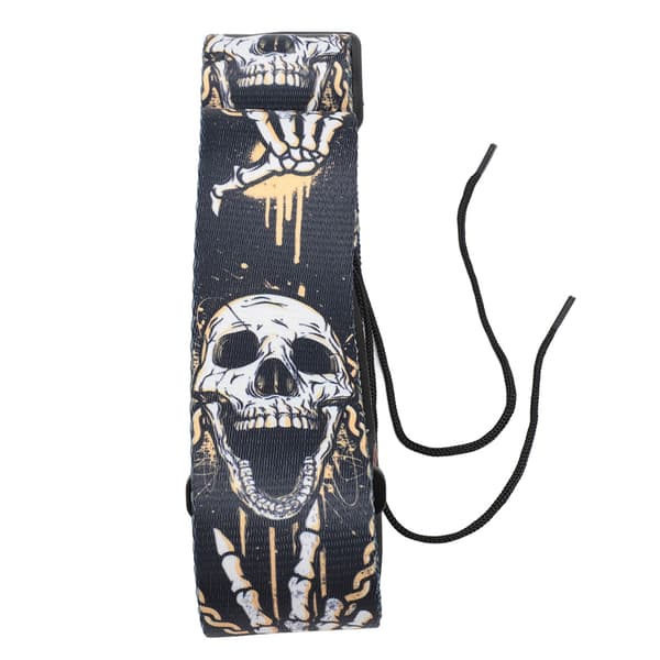 Guitarrem Cool Skelet Design Justerbar 2 Tommer Bred Polyester Guitarrem til Bas Elektrisk og Akustisk Guitar