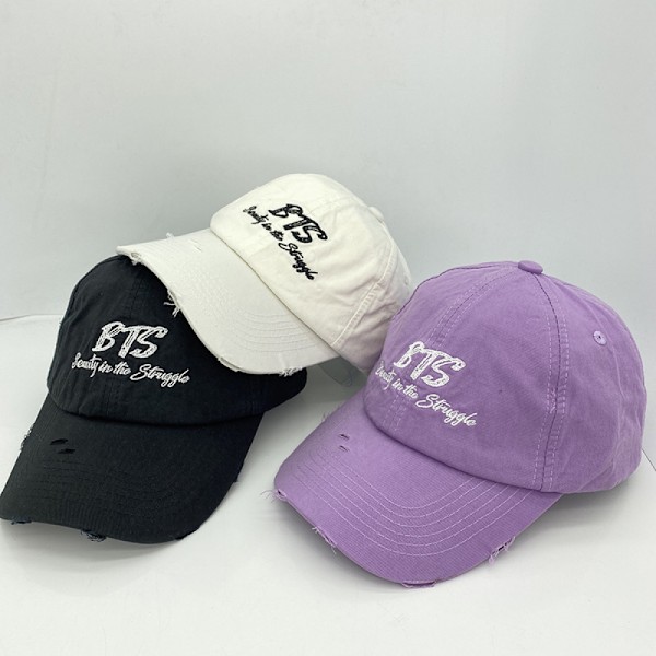 Hatt Personlighet Hål Broderi Enkelt Mode Alfabet Bas Beige