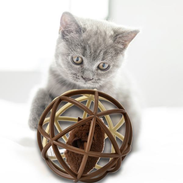Husdjur Katt Fångenskap Mus Boll Pussel Leksak Sisal Boll Rolig Katt Molarer Klo(Ris Kaffe Färg)