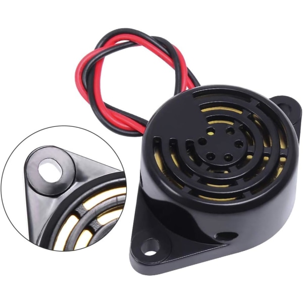 6 stk. Buzzer Alarm Elektronisk Bip Buzzer DC 3V 12V 24V Aktiv Piezo Buzzer 100dB Tone Alarm Ringer Kontinuerlig Lyd