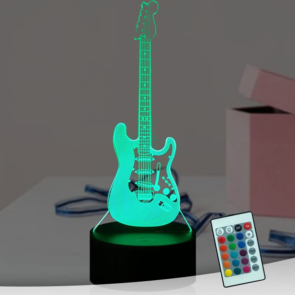 Bas present gitarr 3D nattljus musik elektrisk gitarr modell