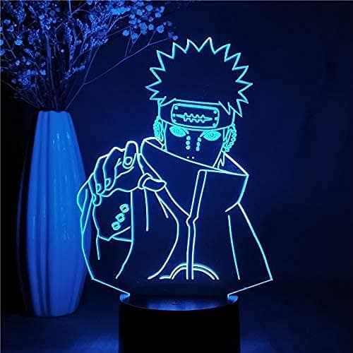 Naruto Stuff Lampe, Anime Gave til Drenges Soveværelse, 3D Illusion Lampe Itachi Uchiha Kakashi Jiraiya Lys til Børneværelse