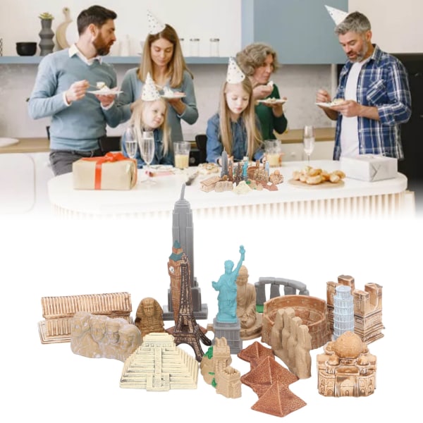 17 st miniatyr antika byggnader leksaker runt om i världen stad miniatyrer byggnader egyptisk pyramid modell kit antika egypten leksaker