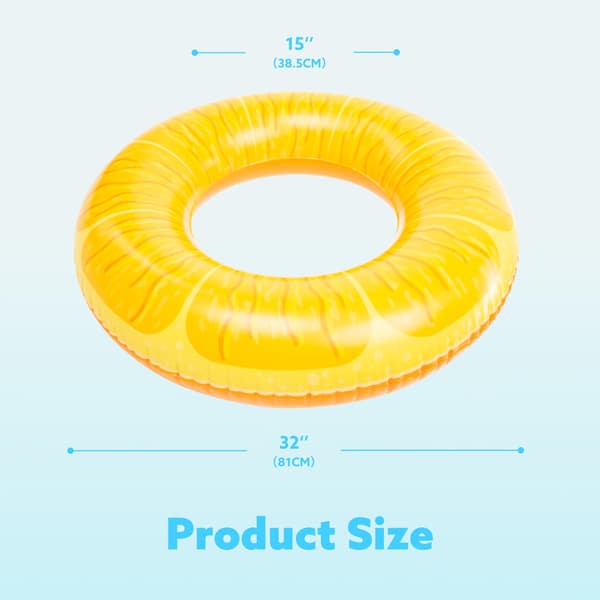 Mångsidig 4-pack uppblåsbara ringar för familjepoolfester, simringar och strandleksaker, rolig sommardesign Fruit
