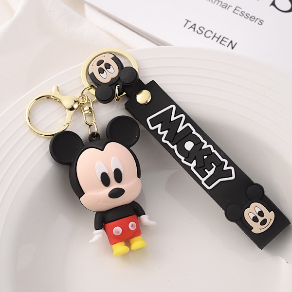 Söta Cartoon Nyckelringar för Flickor Pojkar, Ryggsäck Nyckelring Tillbehör Handledsrem Nyckelring Bil Charm, Överraskning Jul, Semester och Födelsedagspresenter Mickey