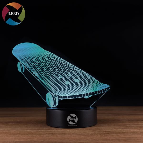 3D Optisk Illusions Natlampe - 7 LED Farveskiftende Lampe
