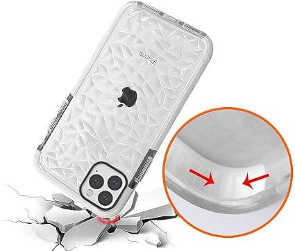 Kompatibelt iPhone 11 Pro Max Cover, Krystalklar Slim Diamo