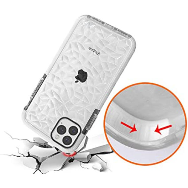 Kompatibelt iPhone 11 Pro Max-fodral, kristallklart, smalt Diamo