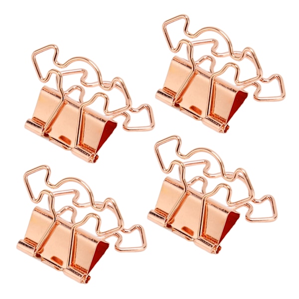 100 st ihåliga bindeklippar, flerfunktionsklipp med stark klämkraft, metallpappersklämmor, roséguld