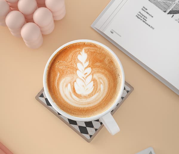 Smallterm 5 stk. Kaffebar Simpel Skakbræt Gitter Akryl