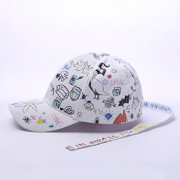Graffiti Hat Justerbar Doodle Baseballkeps för Män Kvinnor E