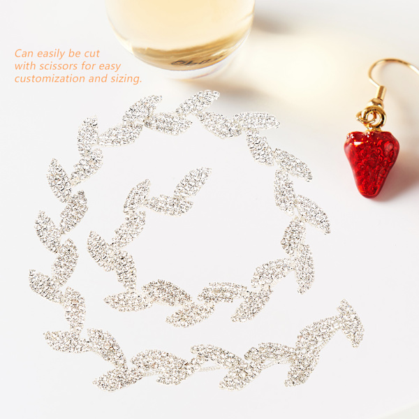1 meter 1,5 cm bred Rhinestone Ribbon Treblad Design AAA Diamond Wrap Roll Dekorasjon