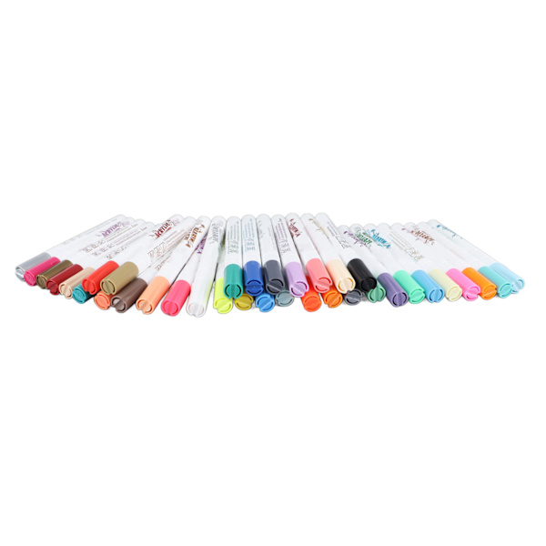 36 st Acrylic Paint Markers 2mm Spets Vibrant Vattentät Snabbtorkande Blandade Färger Graffiti Markers för Studenter Skola