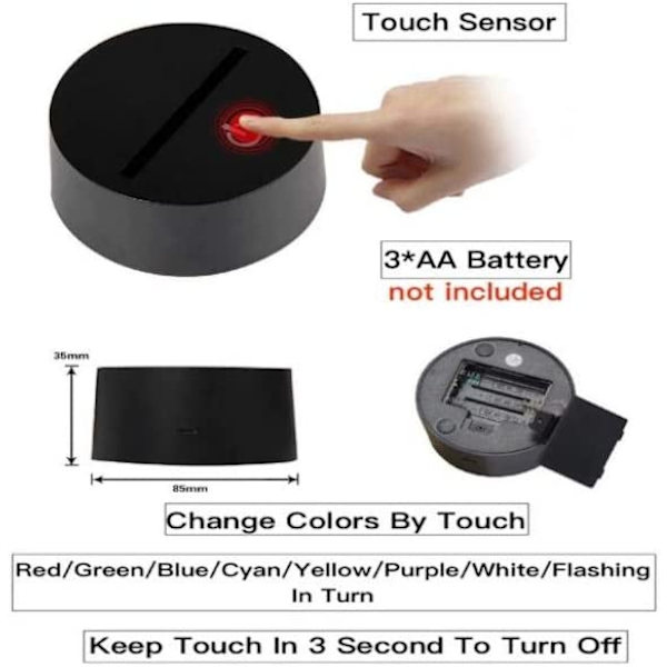 3D Natlamper til Smartphone Mono d Skrivebordslampe Luffy LED De